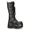 Bottes Plateformes Hautes New Rock Metallic En Cuir... -ALCHEMY GOTHIC shop bottes plateformes hautes new rock metallic en cuir itali et nomada noirs