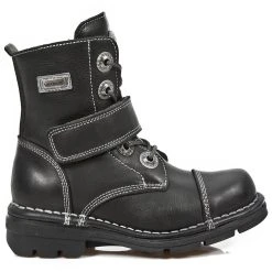 Bottines Enfants New Rock Kid En Cuir Itali Noir