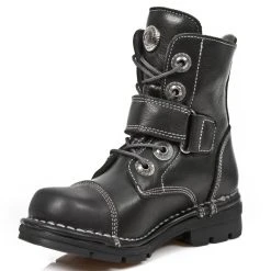 Bottines Enfants New Rock Kid En Cuir Itali Noir -ALCHEMY GOTHIC shop bottines enfants new rock kid en cuir itali noir 3