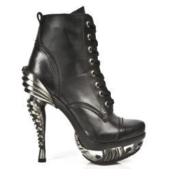 Bottines New Rock Magneto En Cuir Itali Et Nomada Noirs