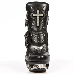 Bottines New Rock Magneto En Cuir Nomada Noir Et... 11 Bottines New Rock Magneto En Cuir Nomada Noir Et... -ALCHEMY GOTHIC shop bottines new rock magneto en cuir nomada noir et pulik acier 2