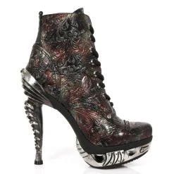 Bottines New Rock Magneto En Cuir Vintage Flower