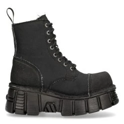 Bottines New Rock Metallic Noires