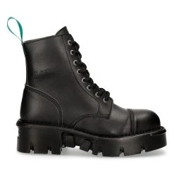 Bottines New Rock Metallic Vegan Noires