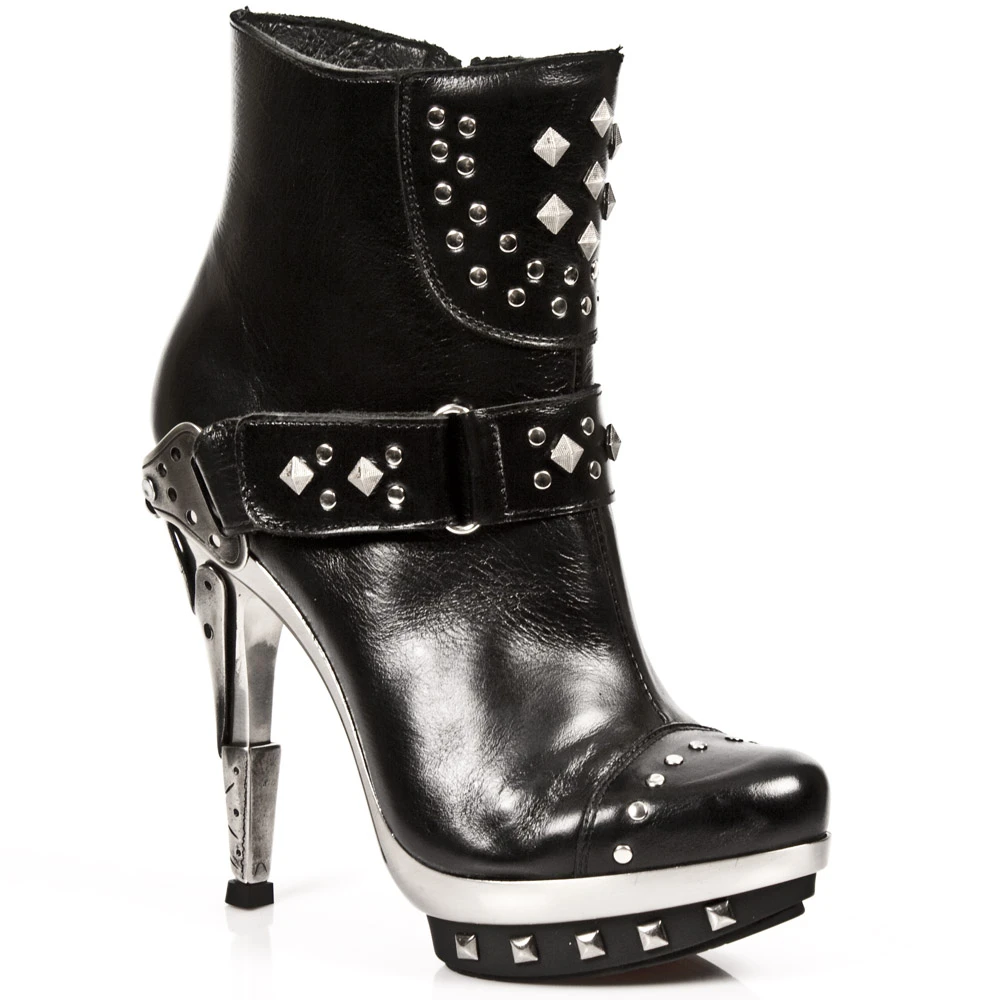 Bottines New Rock Punk En Cuir Nomada Noires 4 Bottines New Rock Punk En Cuir Nomada Noires – Image 2