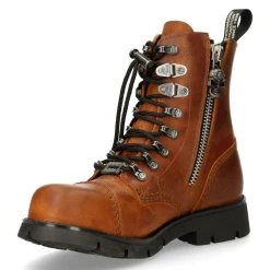 Bottines New Rock Ranger En Cuir Marron -ALCHEMY GOTHIC shop bottines new rock ranger en cuir marron 3
