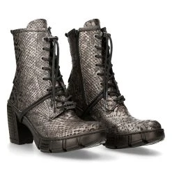 Bottines New Rock Trail En Cuir Vegan Python Acier -ALCHEMY GOTHIC shop bottines new rock trail en cuir vegan python acier 7