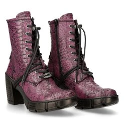 Bottines New Rock Trail En Cuir Vegan Python Lilas -ALCHEMY GOTHIC shop bottines new rock trail en cuir vegan python lilas 7