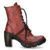 Bottines New Rock Trail En Cuir Vegan Python Rouge -ALCHEMY GOTHIC shop bottines new rock trail en cuir vegan python rouge