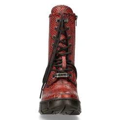 Bottines New Rock Trail En Cuir Vegan Python Rouge -ALCHEMY GOTHIC shop bottines new rock trail en cuir vegan python rouge 2