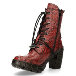 Bottines New Rock Trail En Cuir Vegan Python Rouge -ALCHEMY GOTHIC shop bottines new rock trail en cuir vegan python rouge 3