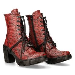 Bottines New Rock Trail En Cuir Vegan Python Rouge -ALCHEMY GOTHIC shop bottines new rock trail en cuir vegan python rouge 7