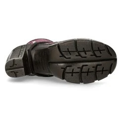 Bottines New Rock Trail En Cuir Vegan Vintage Flower... -ALCHEMY GOTHIC shop bottines new rock trail en cuir vegan vintage flower fuchsia metallique 5