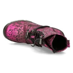 Bottines New Rock Trail En Cuir Vegan Vintage Flower... -ALCHEMY GOTHIC shop bottines new rock trail en cuir vegan vintage flower fuchsia metallique 6