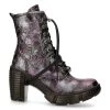Bottines New Rock Trail En Cuir Vegan Vintage Flower... -ALCHEMY GOTHIC shop bottines new rock trail en cuir vegan vintage flower lilas