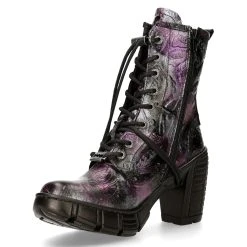 Bottines New Rock Trail En Cuir Vegan Vintage Flower... -ALCHEMY GOTHIC shop bottines new rock trail en cuir vegan vintage flower lilas 3