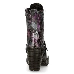 Bottines New Rock Trail En Cuir Vegan Vintage Flower... -ALCHEMY GOTHIC shop bottines new rock trail en cuir vegan vintage flower lilas 4