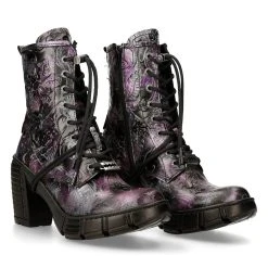 Bottines New Rock Trail En Cuir Vegan Vintage Flower... -ALCHEMY GOTHIC shop bottines new rock trail en cuir vegan vintage flower lilas 7