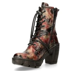 Bottines New Rock Trail En Cuir Vegan Vintage Flower... -ALCHEMY GOTHIC shop bottines new rock trail en cuir vegan vintage flower rouge 3