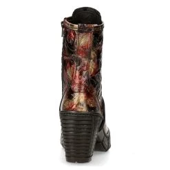 Bottines New Rock Trail En Cuir Vegan Vintage Flower... -ALCHEMY GOTHIC shop bottines new rock trail en cuir vegan vintage flower rouge 4