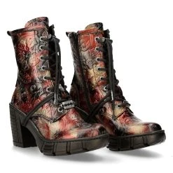 Bottines New Rock Trail En Cuir Vegan Vintage Flower... -ALCHEMY GOTHIC shop bottines new rock trail en cuir vegan vintage flower rouge 7