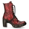 Bottines New Rock Trail En Cuir Vegan Vintage Flower... 1 Bottines New Rock Trail En Cuir Vegan Vintage Flower... -ALCHEMY GOTHIC shop bottines new rock trail en cuir vegan vintage flower rouge metallique