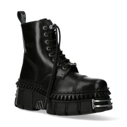 Bottines New Rock Wall En Cuir Noir -ALCHEMY GOTHIC shop bottines new rock wall en cuir noir 1