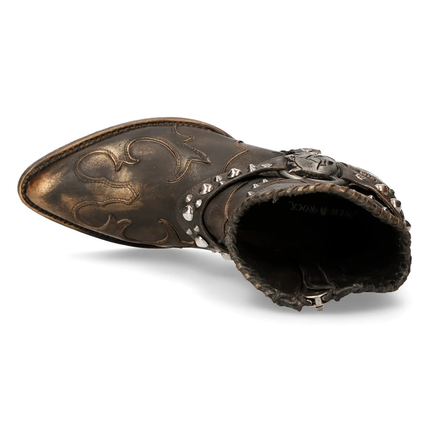 Bottines New Rock West En Cuir Couleur Cuivre 9 Bottines New Rock West En Cuir Couleur Cuivre – Image 7