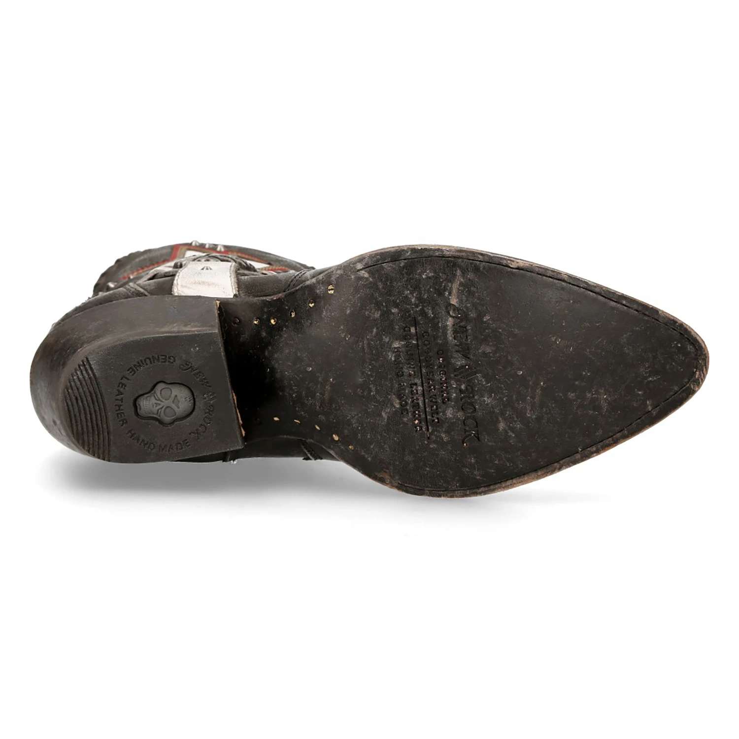 Bottines New Rock West En Cuir Gris Et Blanc 8 Bottines New Rock West En Cuir Gris Et Blanc – Image 6