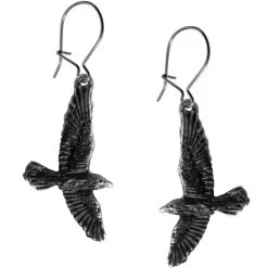 ALCHEMY GOTHIC Boucles D'Oreilles 'Black Raven'