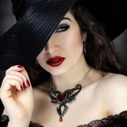 ALCHEMY GOTHIC Boucles D'Oreilles 'Empyrean Tear' Rouges -ALCHEMY GOTHIC shop boucles d oreilles empyrean tear rouges 3