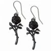 ALCHEMY GOTHIC Boucles D'Oreilles 'The Romance Of The Black Rose' -ALCHEMY GOTHIC shop boucles d oreilles the romance of the black rose