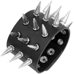 DEVIL FASHION Bracelet à Spikes 'Social Debris' Noir