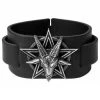 ALCHEMY GOTHIC Bracelet 'Baphomet' En Cuir Noir 1 ALCHEMY GOTHIC Bracelet 'Baphomet' En Cuir Noir -ALCHEMY GOTHIC shop bracelet baphomet en cuir noir