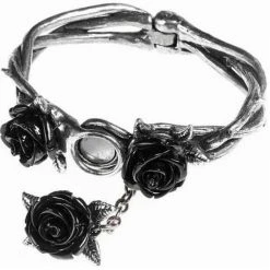 ALCHEMY GOTHIC Bracelet 'Wild Black Rose' -ALCHEMY GOTHIC shop bracelet wild black rose 1 2