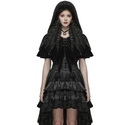 Pyon Pyon Cape Boléro Gothic Lolita à Capuche 'Black Fairy' 17 Pyon Pyon Cape Boléro Gothic Lolita à Capuche 'Black Fairy' -ALCHEMY GOTHIC shop cape bolero gothic lolita a capuche black fairy 1 1