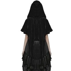 Pyon Pyon Cape Boléro Gothic Lolita à Capuche 'Black Fairy' 18 Pyon Pyon Cape Boléro Gothic Lolita à Capuche 'Black Fairy' -ALCHEMY GOTHIC shop cape bolero gothic lolita a capuche black fairy 1 2