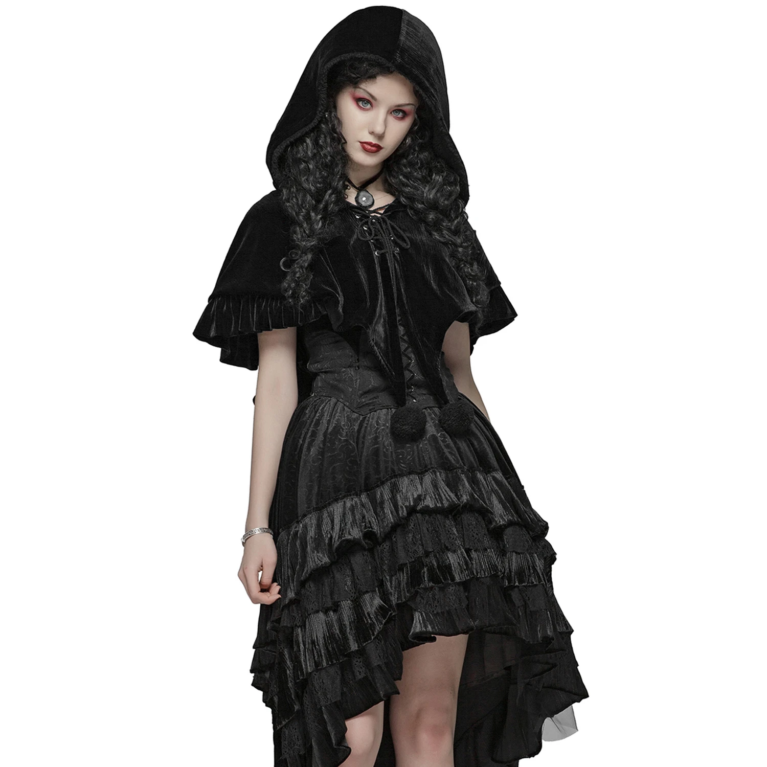 Pyon Pyon Cape Boléro Gothic Lolita à Capuche 'Black Fairy' 6 Pyon Pyon Cape Boléro Gothic Lolita à Capuche 'Black Fairy' – Image 4