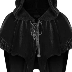 Pyon Pyon Cape Boléro Gothic Lolita à Capuche 'Black Fairy' 25 Pyon Pyon Cape Boléro Gothic Lolita à Capuche 'Black Fairy' -ALCHEMY GOTHIC shop cape bolero gothic lolita a capuche black fairy 1 9