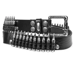NEW ROCK Ceinture 'Bullets' En Cuir Noir