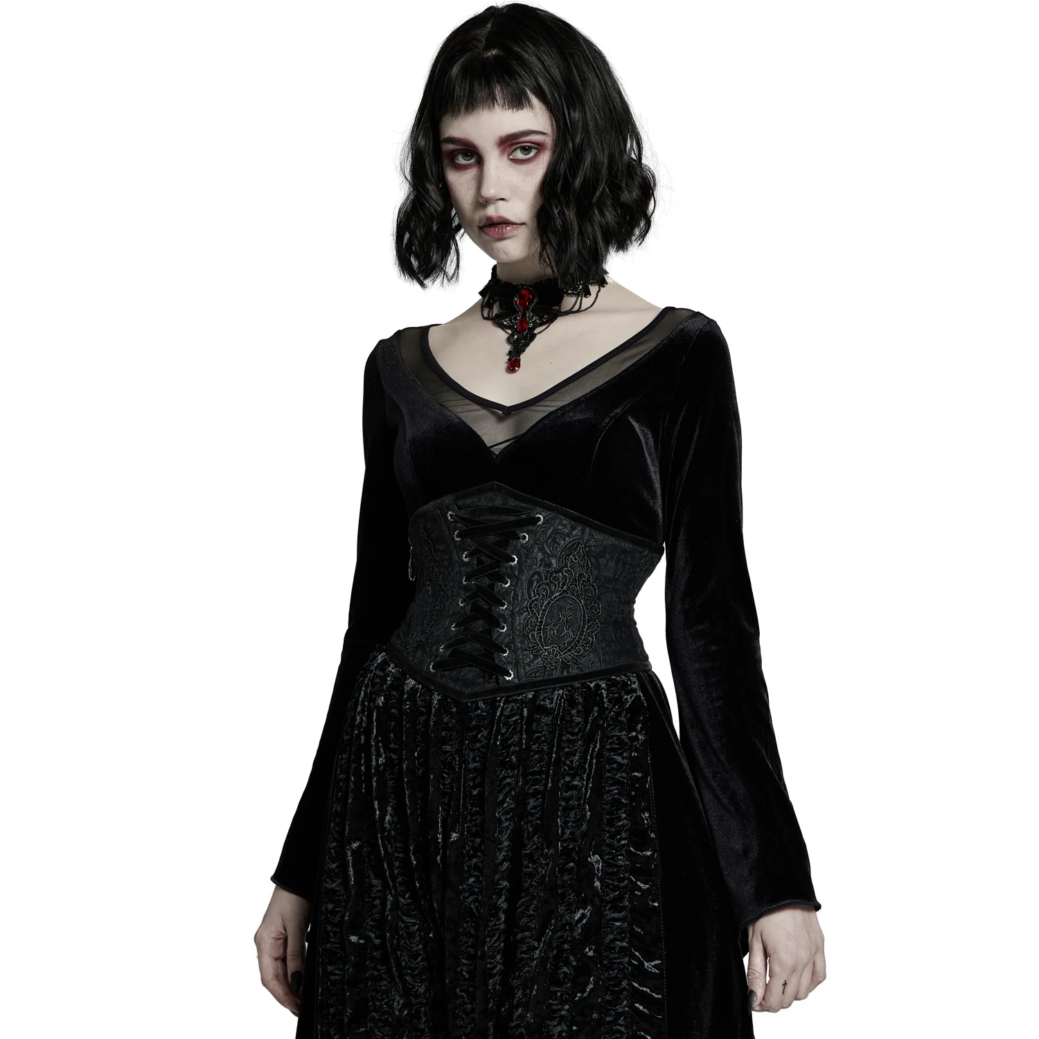 PUNK RAVE Ceinture Corset Pour Femmes 'Cyrielle' Noire 4 PUNK RAVE Ceinture Corset Pour Femmes 'Cyrielle' Noire – Image 2