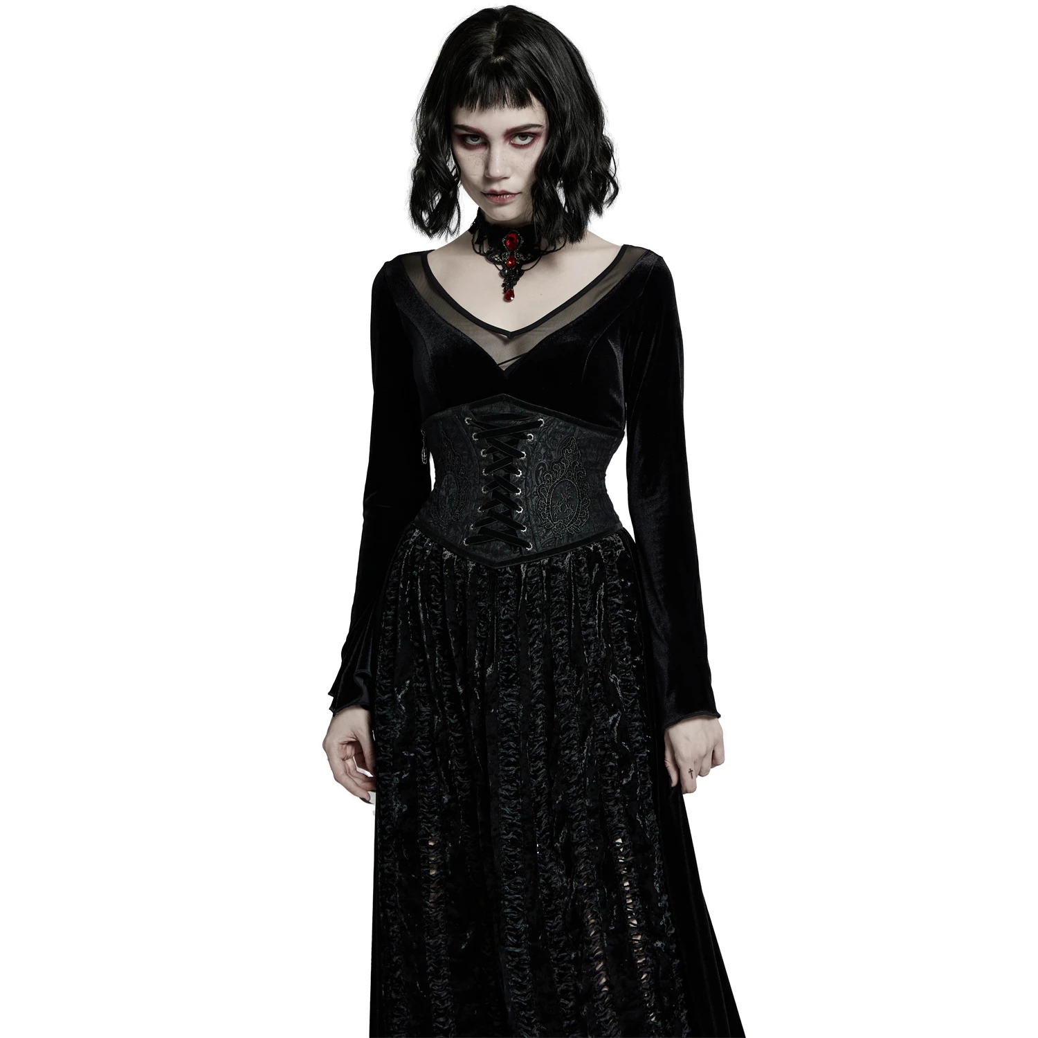 PUNK RAVE Ceinture Corset Pour Femmes 'Cyrielle' Noire 7 PUNK RAVE Ceinture Corset Pour Femmes 'Cyrielle' Noire – Image 5