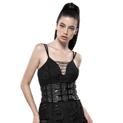 PUNK RAVE Ceinture Corset Pour Femmes 'Techno Geisha' Noire -ALCHEMY GOTHIC shop ceinture corset pour femmes techno geisha noire 3