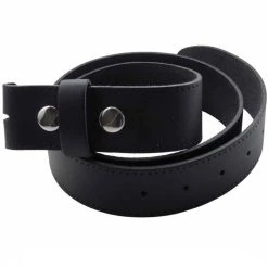 ALCHEMY GOTHIC Ceinture Sans Boucle En Cuir Noir