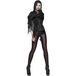 PUNK RAVE Châle à Capuche Gothique 'Amuria' En Dentelle Noire -ALCHEMY GOTHIC shop chale a capuche gothique amuria en dentelle noire 3