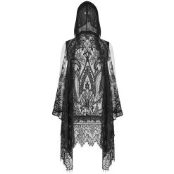 PUNK RAVE Châle à Capuche Gothique 'Amuria' En Dentelle Noire -ALCHEMY GOTHIC shop chale a capuche gothique amuria en dentelle noire 5