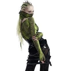 PUNK RAVE Châle 'Serpentine' Vert Fluorescent -ALCHEMY GOTHIC shop chale serpentine vert fluorescent 3
