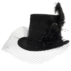 DEVIL FASHION Chapeau Haut De Forme Victorien 'Mc Dermot' Noir -ALCHEMY GOTHIC shop chapeau haut de forme victorien mc dermot noir 6