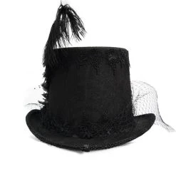 DEVIL FASHION Chapeau Haut De Forme Victorien 'Mc Dermot' Noir -ALCHEMY GOTHIC shop chapeau haut de forme victorien mc dermot noir 8