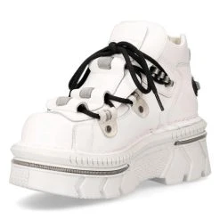 Chaussures New Rock Metallic En Cuir Blanc -ALCHEMY GOTHIC shop chaussures new rock metallic en cuir blanc 3